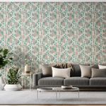 Papel-de-Parede-Vinilico-La-vie-en-Rose-Bege-e-Verde