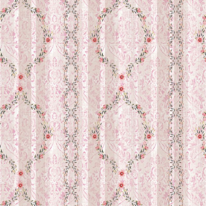 Papel-de-Parede-Vinilico-Flores-Vintage-Rosa-e-Verde