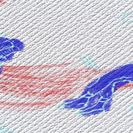 Papel de Parede Vinílico Nadadores Rosa e Azul