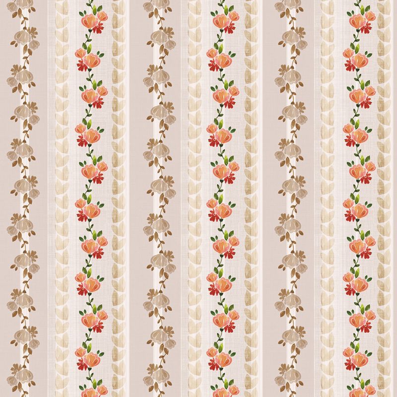 Papel-de-Parede-Vinilico-Flores-Vintage-I-Bege-e-Rosa