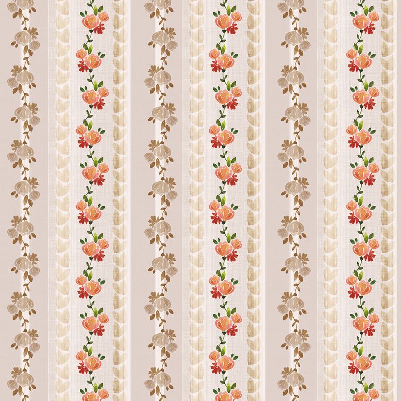 Papel-de-Parede-Vinilico-Flores-Vintage-I-Bege-e-Rosa