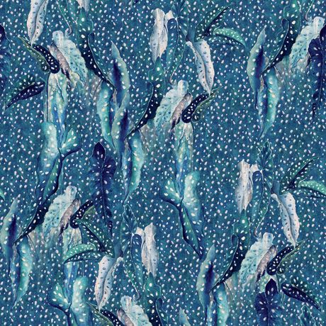 Papel de Parede Vinílico Na mata I Azul e Azul Marinho