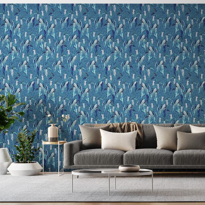 Papel-de-Parede-Vinilico-Na-mata-I-Azul-e-Azul-Marinho