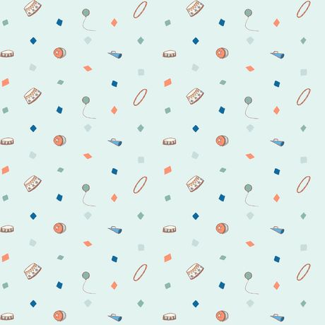 Papel de Parede Vinílico Circo Espetáculo I Bege e Azul