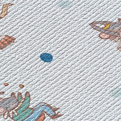 Papel de Parede Vinílico Circo Espetáculo Bege e Azul