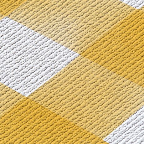 Papel de Parede Vinílico Piquenique Amarelo e Branco I