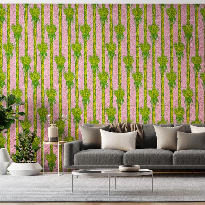 Papel-de-Parede-Vinilico-Rabisquinho-Tropical-Rosa-e-Verde