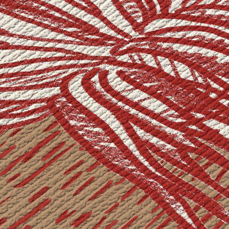 Papel-de-Parede-Vinilico-Rabisquinho-Tropical-Marrom-e-Vermelho
