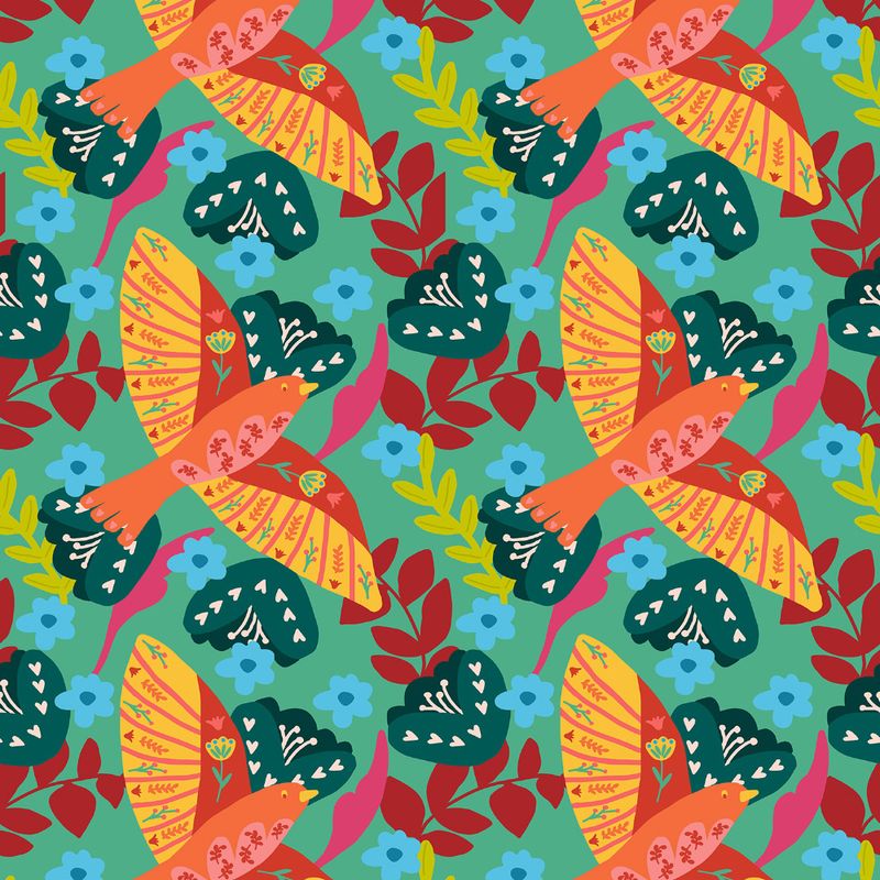 Papel-de-Parede-Vinilico-Garden-Verde-e-Vermelho