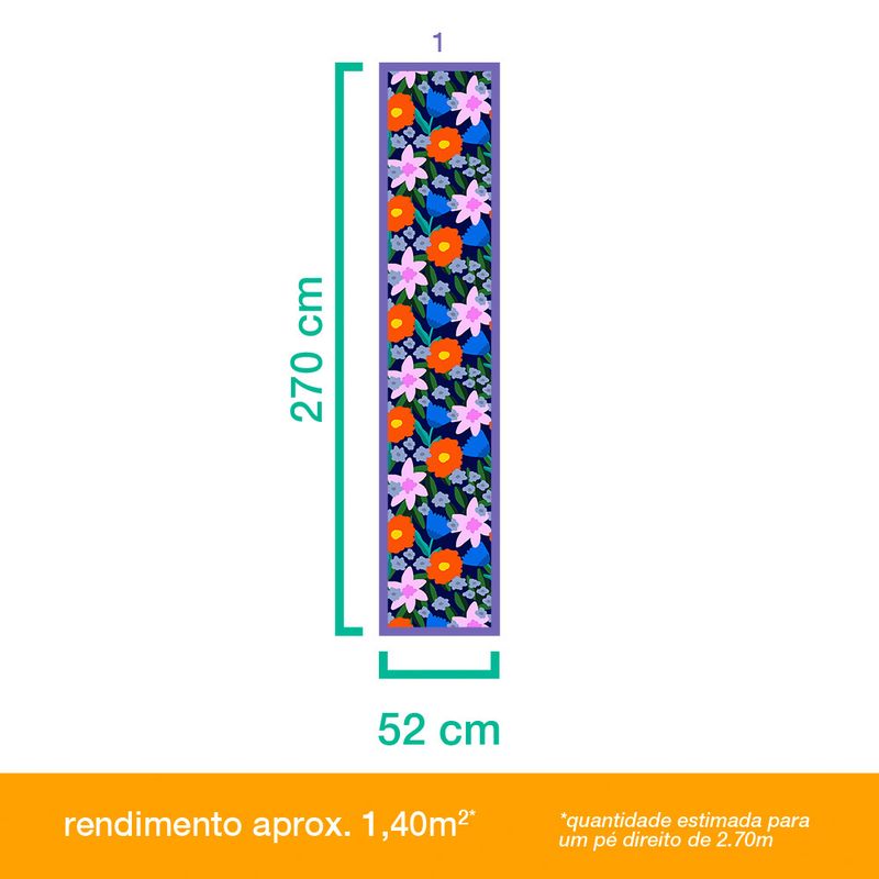 Papel-de-Parede-Vinilico-Jardim-Leopard-Azul-Marinho-e-Laranja