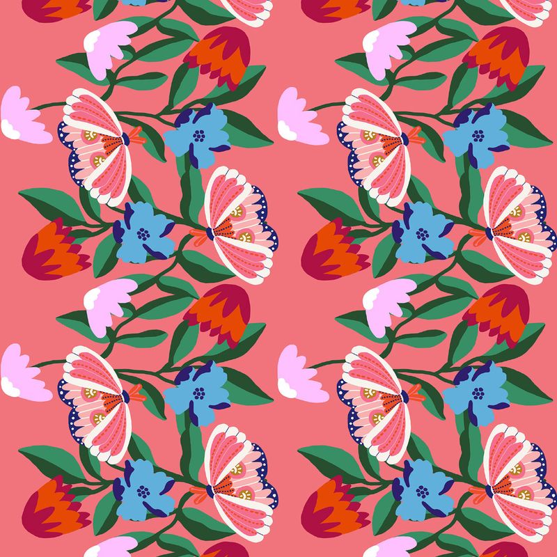 Papel-de-Parede-Vinilico-Bugs-Rosa-e-Verde