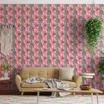 Papel-de-Parede-Vinilico-Bugs-Rosa-e-Verde