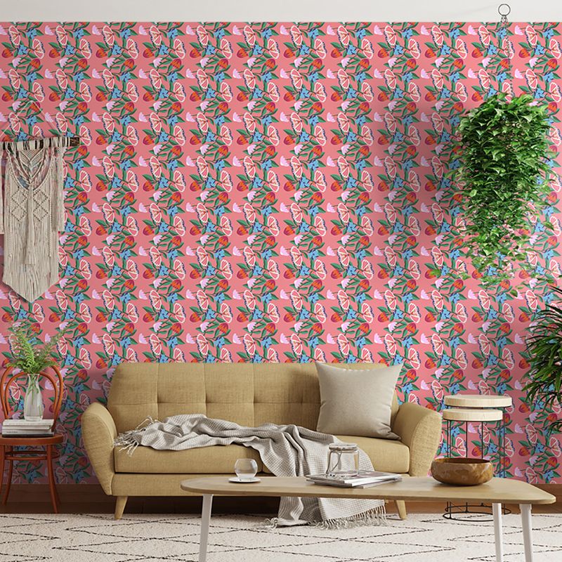 Papel-de-Parede-Vinilico-Bugs-Rosa-e-Verde