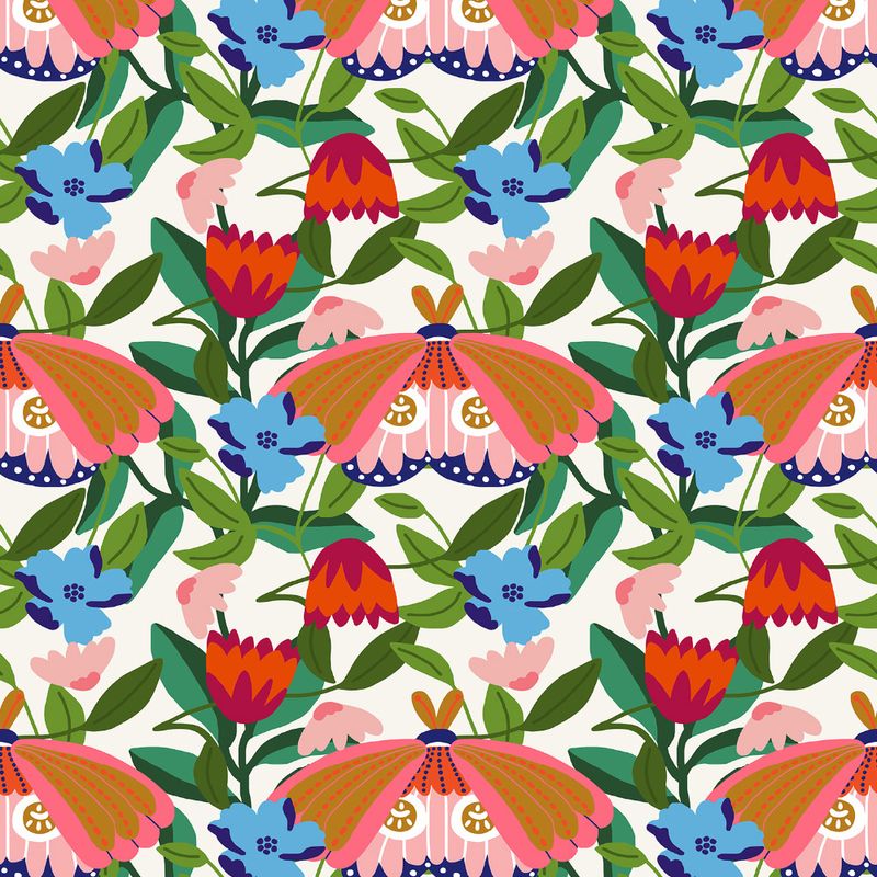 Papel-de-Parede-Vinilico-Bugs-Mariposa-Branco-e-Mostarda