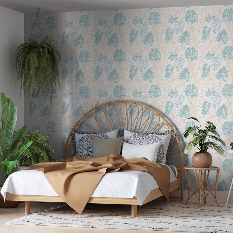 Papel-de-Parede-Vinilico-Tropical-Metalizado-Preto-e-Bege