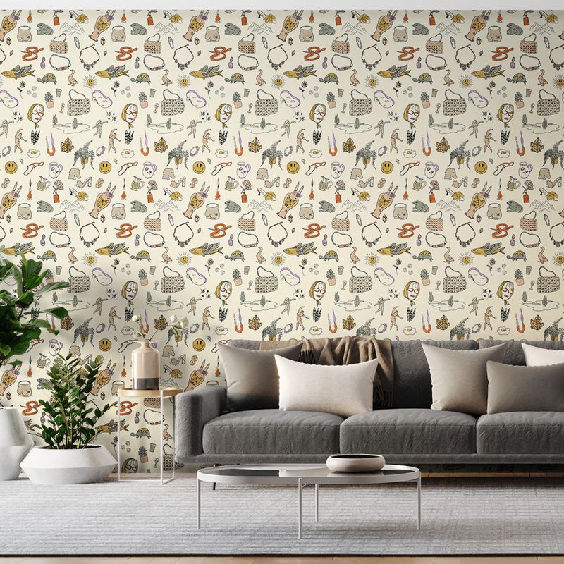 Papel-de-Parede-Vinilico-Simbolos-Misticos-Mostarda-e-Mostarda