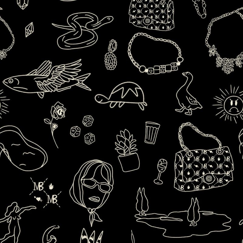 Papel-de-Parede-Vinilico-Simbolos-Misticos-Preto-e-Bege