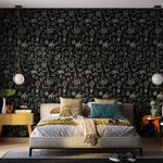 Papel-de-Parede-Vinilico-Simbolos-Misticos-Preto-e-Bege