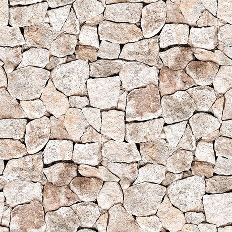 Papel de Parede Vinilizado Pedras Marrom e Branco