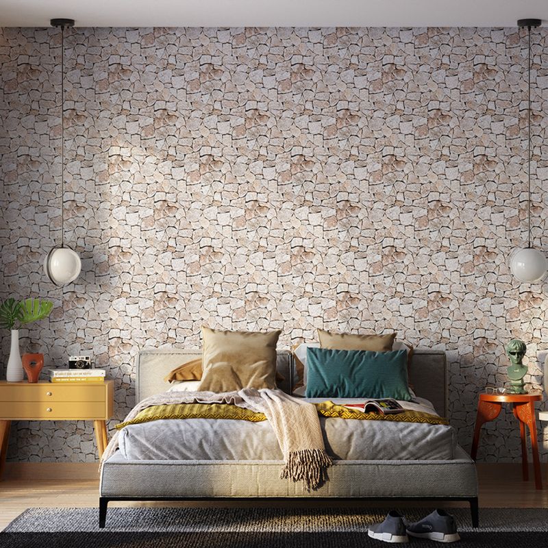 Papel-de-Parede-Vinilizado-Pedras-Marrom-e-Branco
