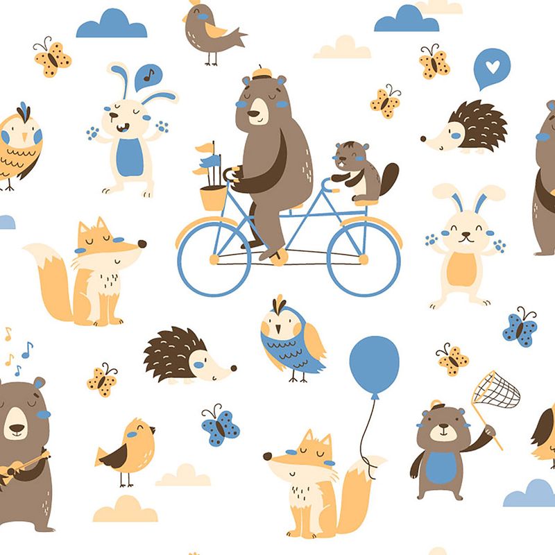 Papel-de-Parede-Vinilizado-Personagens-Azul-e-Bege