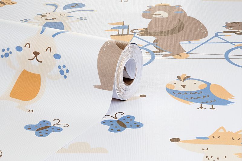 Papel-de-Parede-Vinilizado-Personagens-Azul-e-Bege