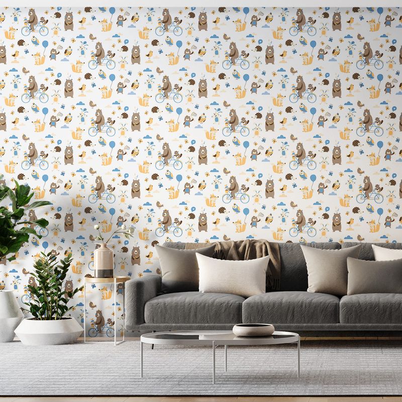 Papel-de-Parede-Vinilizado-Personagens-Azul-e-Bege