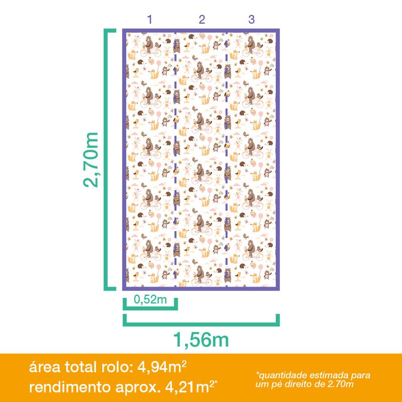 Papel-de-Parede-Vinilizado-Urso-Bike-Rosa-e-Bege