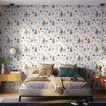 Papel-de-Parede-Vinilizado-Personagens-Azul-e-Bege