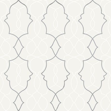 Papel de Parede Vinilizado Oriente II Bege e Cinza