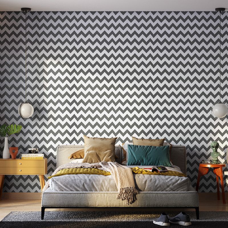 Papel-de-Parede-Vinilizado-Chevron-Preto-e-Marrom