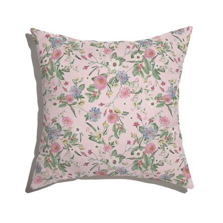 Almofada de Chão Quadrada Floral Cool Rosa
