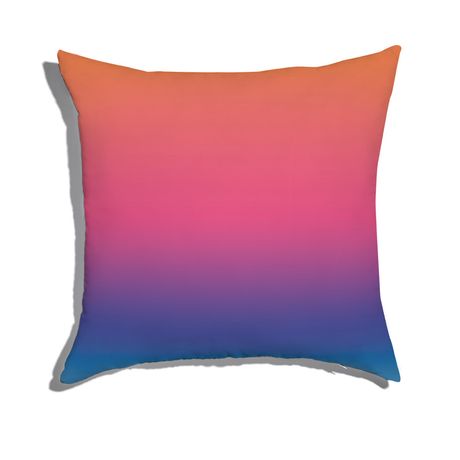 Almofada de Chão Quadrada Floral Psicodélico Laranja e Rosa
