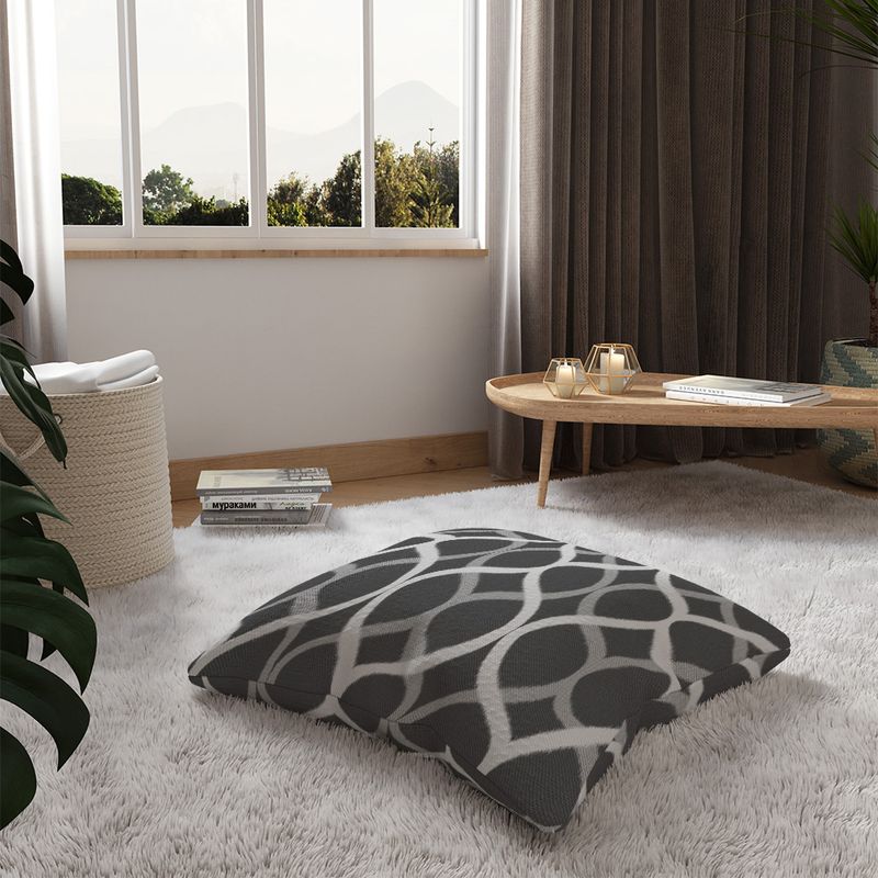 Almofada-de-Chao-Quadrada-Ikat-Curvas-Branco-e-Cinza-I
