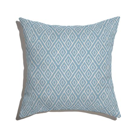 Almofada de Chão Quadrada Ikat Losangos Azul e Branco