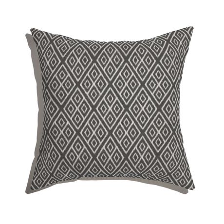 Almofada de Chão Quadrada Ikat Losangos Preto e Branco