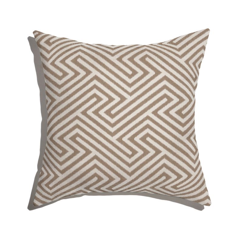 Almofada-de-Chao-Quadrada-Ikat-Linhas-Bege-e-Marrom