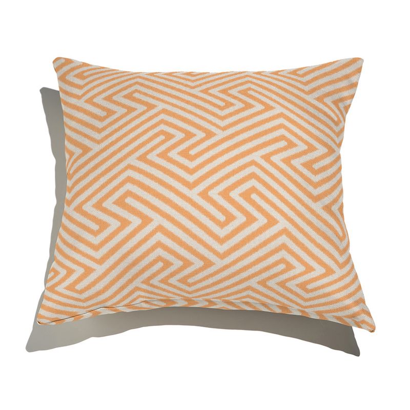Almofada-de-Chao-Quadrada-Ikat-Linhas-Laranja-e-Branco