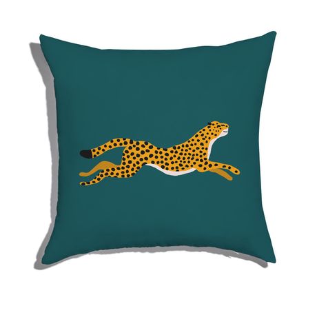 Almofada de Chão Quadrada Leopard II Verde e Amarelo
