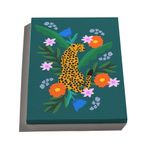 Canvas-Arranjo-Leopard-Pose-Verde-e-Amarelo