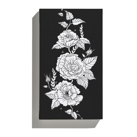 Canvas Flores Pretas Branco e Preto