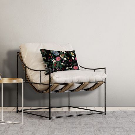 Capa de Almofada Floral Cool Preto