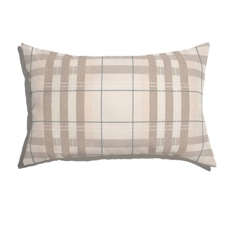 Capa de Almofada Xadrez Tartan Bege e Marrom