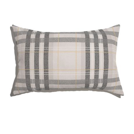 Capa de Almofada Xadrez Tartan Cinza e Bege