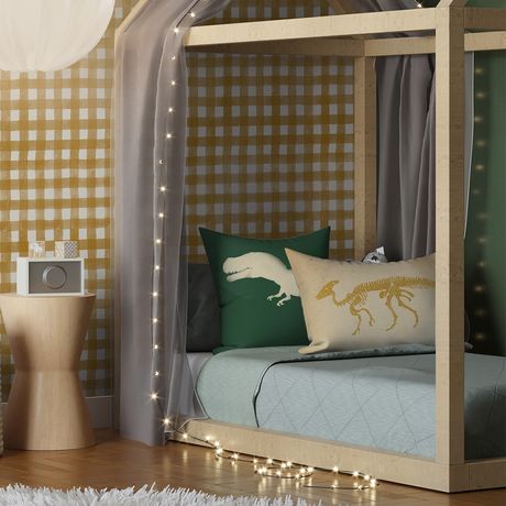 Capa de Almofada Dinos fósseis I Bege e Mostarda