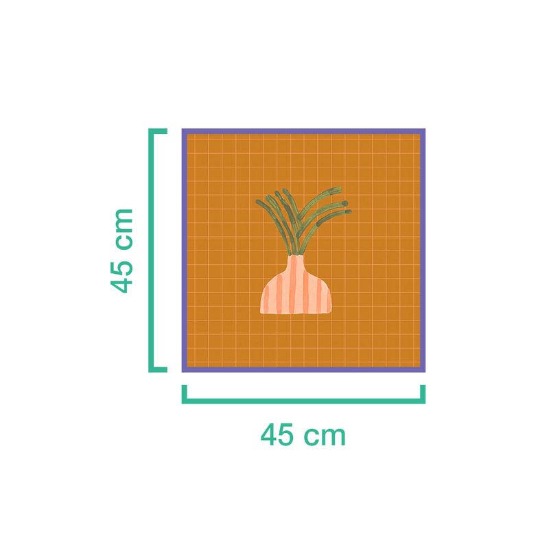 Capa-de-Almofada-Plantas-Exoticas-Marrom-e-Laranja