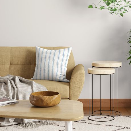 Capa de Almofada Floral Campestre Verde e Azul