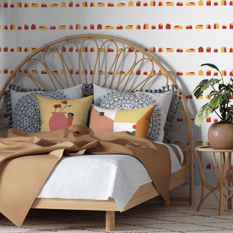 Capa de Almofada Meninas I Mostarda e Verde