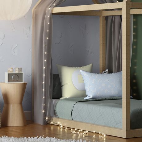 Capa de Almofada ABC Amarelo e Branco