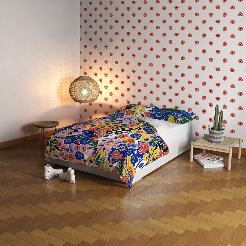 Capa-de-Edredom-Uba--Multiflor-Amarelo-e-Rosa